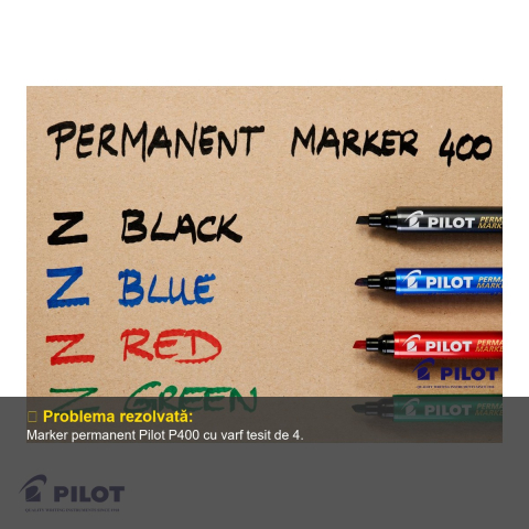 Marker permanent Pilot P400 varf tesit 4mm, cerneala verde, rezistent la apa, pentru lemn metal plastic [3]