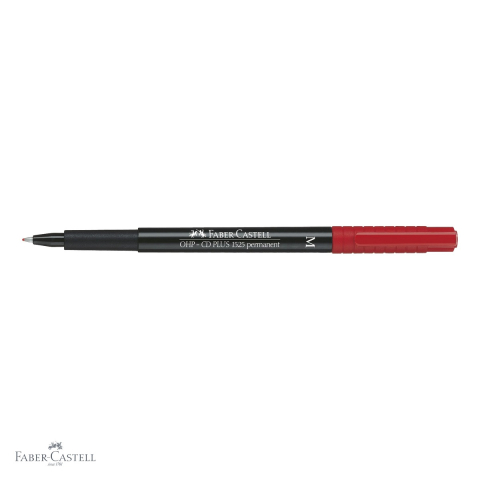 Marker permanent rosu Faber-Castell Multimark, varf mediu M 1.0 mm, pentru CD, sticla, metal si plastic [3]