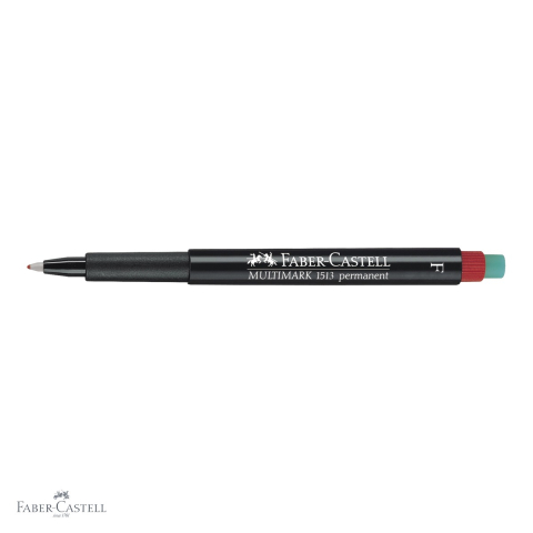 Marker permanent rosu Faber-Castell Multimark, varf super fin S 0.4 mm, pentru CD, sticla si plastic [3]