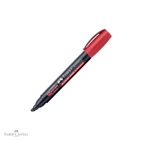 Birotica papetarie - Marker permanent rosu Faber-Castell Winner 54, varf tesit 1.6/2.3/4.9 mm, cerneala pe baza de alcool, pentru suprafete multiple