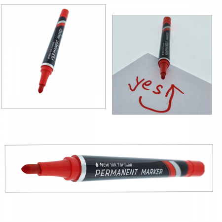 Marker permanent rosu, THINK U100, cu varf rotund 1.5MM, pentru scriere pe orice suprafata [2]
