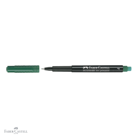 Marker permanent verde Faber-Castell Multimark, varf fin F 0.6 mm, pentru CD, sticla, metal si plastic [3]