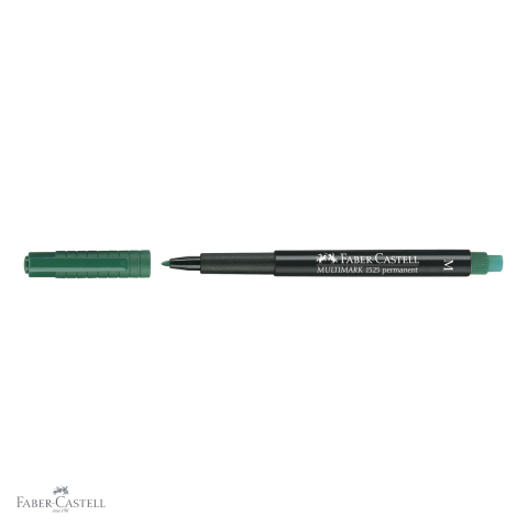 Marker permanent verde Faber-Castell Multimark, varf mediu M 1.0 mm, pentru CD, sticla, metal si plastic [3]