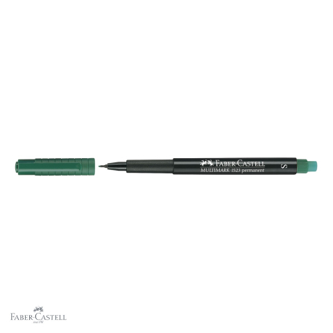 Marker permanent verde Faber-Castell Multimark, varf super fin 0.4 mm, pentru CD, sticla si plastic [3]