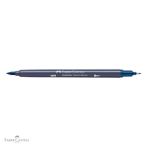 Marker sketch cu 2 capete Faber-Castell Goldfaber, cerneala alcool, culoare Indigo 450, pentru desen artistic [3]