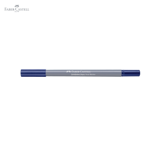 Marker solubil 2 capete Faber-Castell Goldfaber, varf pensula si varf fin 0.4 mm, albastru indian 247 [4]