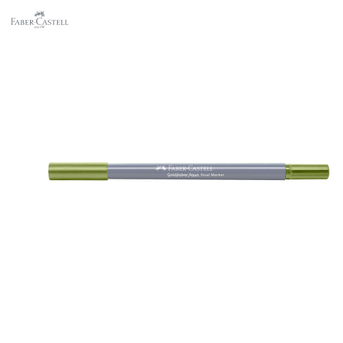 Marker solubil 2 capete Faber-Castell Goldfaber, verde crom opac 174, pentru desen si ilustratie [4]