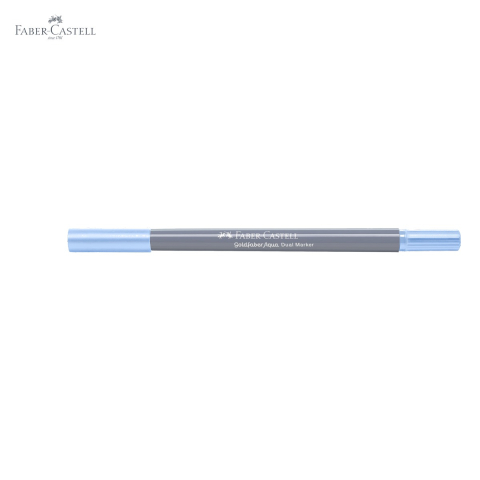 Marker solubil cu 2 capete Faber-Castell Goldfaber, bleu cer pastel 446, varf pensula si varf fin, pentru desen si ilustratie [4]