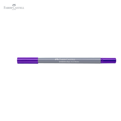 Marker solubil cu 2 capete Faber-Castell Goldfaber, varf pensula si varf fin 0.4 mm, mov 249, pentru desen si ilustratie [4]