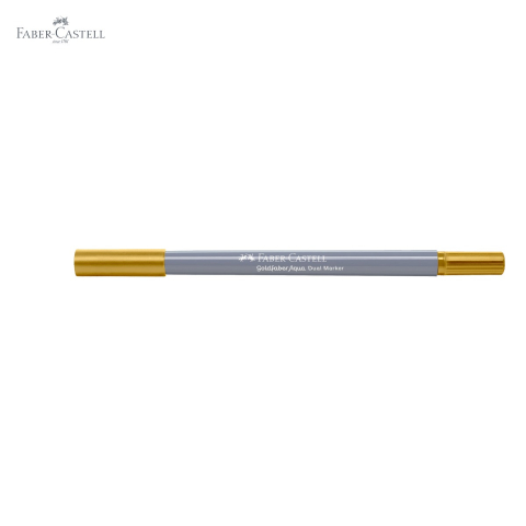 Marker solubil cu 2 capete Faber-Castell Goldfaber, verde ocru 269, varf pensula si varf fin, pentru desen si ilustratie [4]