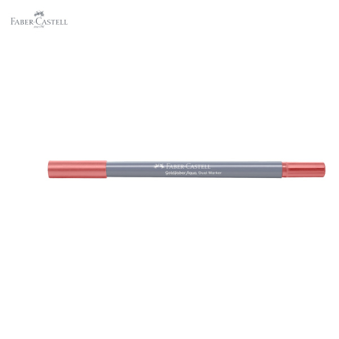 Marker solubil cu doua capete Faber-Castell Gold Faber, varf pensula si varf fin 0.4 mm, roz vintage 195 [4]