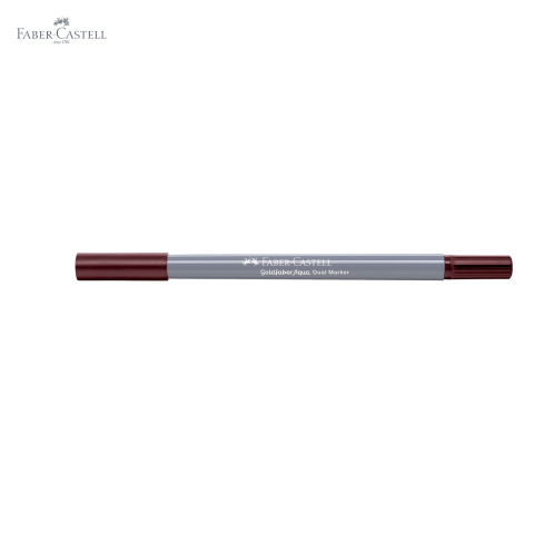 Marker solubil cu doua capete Faber-Castell Gold Faber, varf pensula si varf fin 0.4 mm, violet Caput Mortum 263, pentru desen si ilustratie [4]