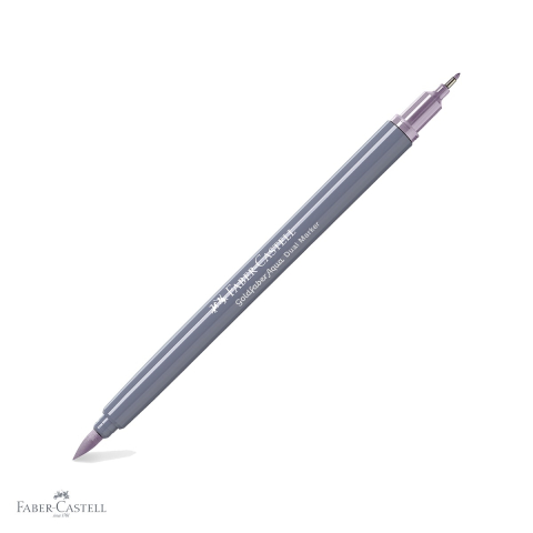 Markere si instrumente de desen artistic - Marker solubil cu doua capete Faber-Castell Gold Faber, varf pensula si varf fin 0.4 mm, violet zambila 282, pentru desen artistic