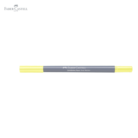 Marker solubil cu doua capete Faber-Castell Goldfaber, galben glazurat deschis 104, pentru desen si contururi [4]