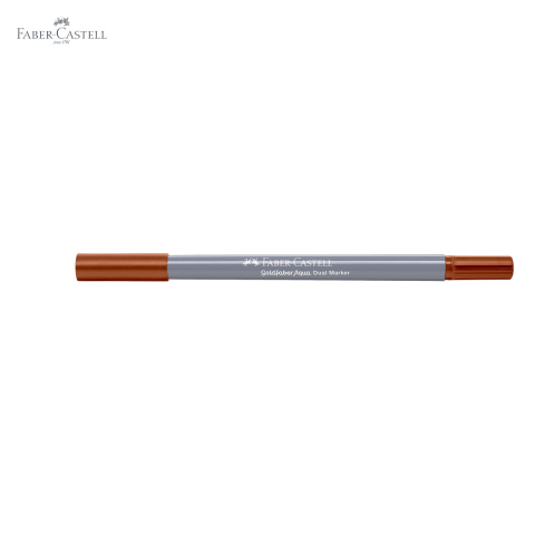 Marker solubil cu doua capete Faber-Castell Goldfaber, ocru ars 187, varf pensula si varf fin 0.4 mm, pentru desen si ilustratie [4]