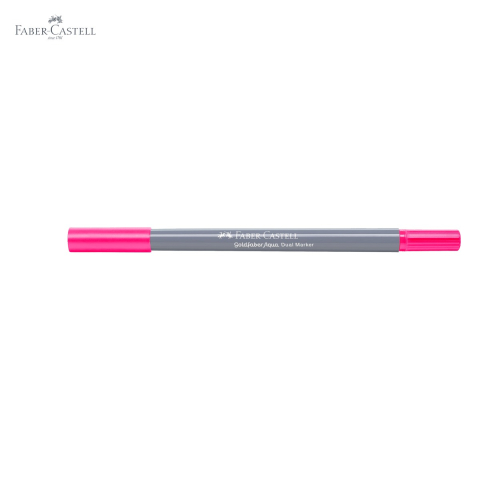 Marker solubil cu doua capete Faber-Castell Goldfaber roz 229, varf pensula si varf fin 0.4 mm, pentru desen si ilustratie [4]