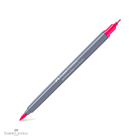 Markere si instrumente de desen artistic - Marker solubil cu doua capete Faber-Castell Goldfaber roz 229, varf pensula si varf fin 0.4 mm, pentru desen si ilustratie