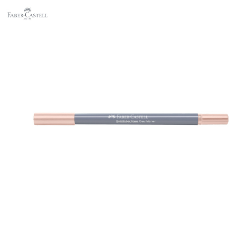 Marker solubil cu doua capete Faber-Castell Goldfaber, varf pensula si varf fin 0.4 mm, culoare apricot [4]