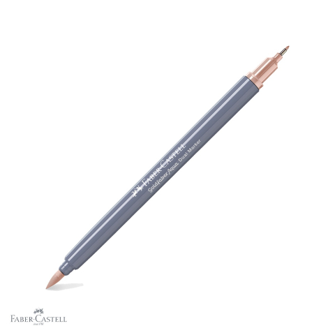Markere si instrumente de desen artistic - Marker solubil cu doua capete Faber-Castell Goldfaber, varf pensula si varf fin 0.4 mm, culoare apricot