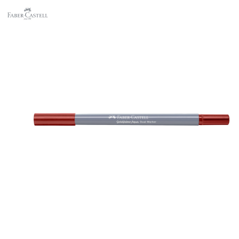 Marker solubil cu doua capete Faber-Castell Goldfaber, varf pensula si varf fin 0.4 mm, rosu venetian 190 [4]