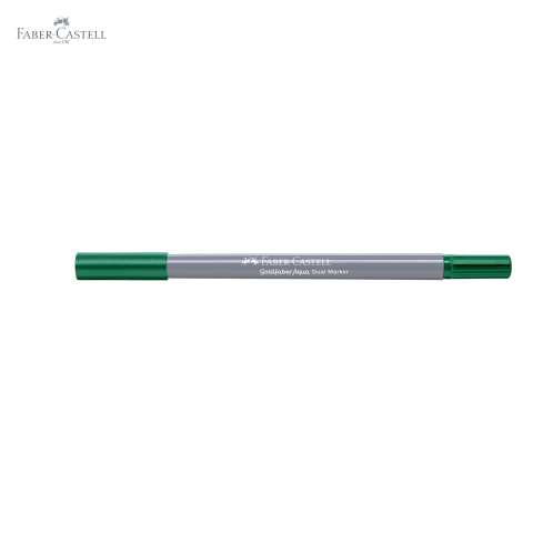 Marker solubil cu doua capete Faber-Castell Goldfaber, Verde Phtalo Inchis 264, pentru desen si contururi [4]