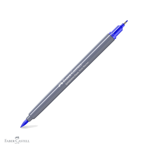 Markere si instrumente de desen artistic - Marker solubil doua capete Faber-Castell Goldfaber, varf pensula si varf fin 0.4 mm, levantica inchis 197