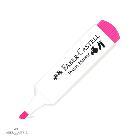 Markere textile - Marker textil Faber-Castell, culoare roz neon, varf tripl, pentru personalizare textile