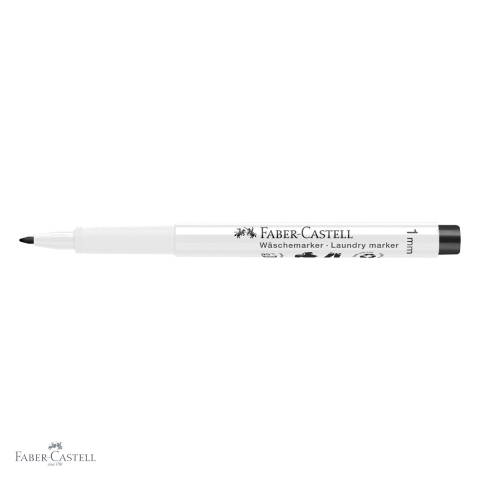 Marker textil Faber-Castell, varf rotund slim 1 mm, negru, permanent, pentru textile [3]