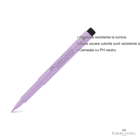 Marker tip pensula Faber-Castell Pitt Artist Pen, cerneala lila rezistenta la apa, pentru artisti si designeri [2]