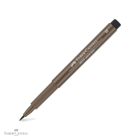 Markere si instrumente de desen artistic - Marker tip pensula Faber-Castell Pitt Artist Pen, cerneala maro nuc rezistenta la apa, pentru artisti si designeri