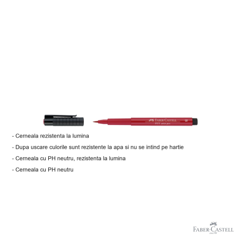 Marker tip pensula Faber-Castell Pitt Artist Pen, cerneala rosie purpurie intensa, pentru artisti si designeri [1]