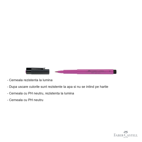 Marker tip pensula Faber-Castell Pitt Artist Pen, cerneala roz purpuriu mediu, pentru arta si schite [1]