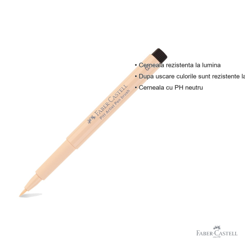 Marker tip pensula Faber-Castell Pitt Artist Pen, culoarea pielii mediu, cerneala rezistenta la apa, pentru artisti si designeri [2]