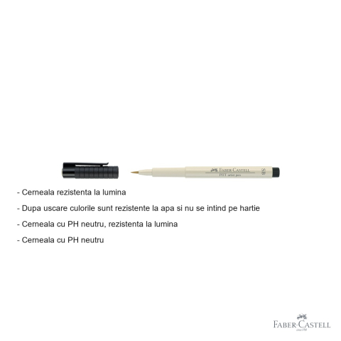 Marker tip pensula Faber-Castell Pitt Artist Pen Soft Brush, gri cald I, cerneala rezistenta la apa, pentru artisti si designeri [1]