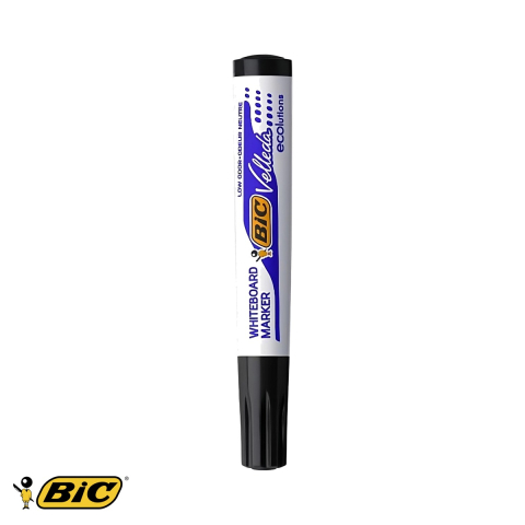 Birotica papetarie - Marker whiteboard Bic Velleda 1701, negru, varf rotund 2.5 mm, pentru table albe si prezentari
