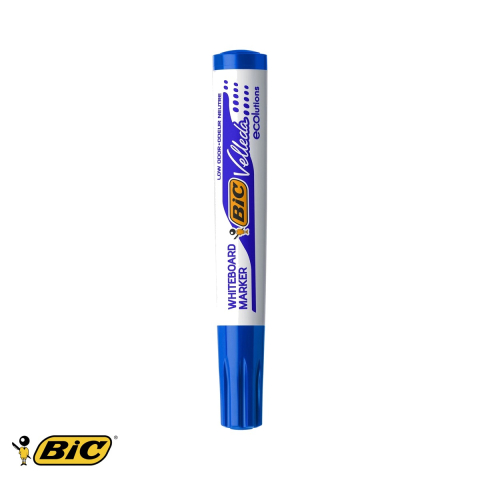 Birotica papetarie - Marker whiteboard Bic Velleda 1701, varf rotund 2.5 mm, cerneala pe baza de alcool, albastru