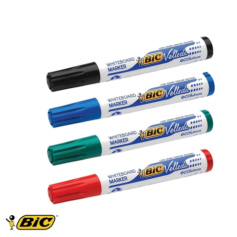 Marker whiteboard Bic Velleda 1701, varf rotund albastru 2.5 mm, cerneala pe baza de alcool, pentru tabla alba [4]