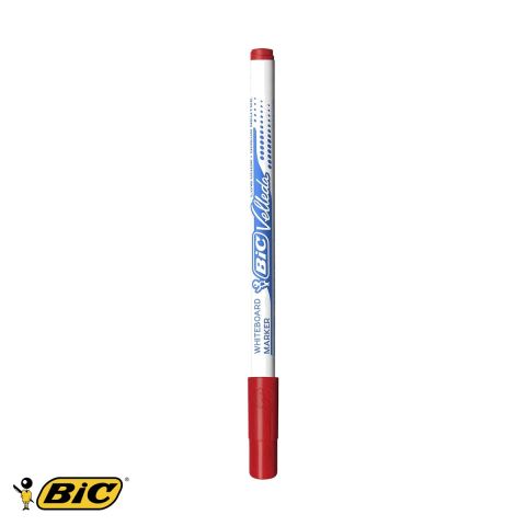 Birotica papetarie - Marker whiteboard Bic Velleda 1721, varf fin 1.0mm, cerneala rosie pe baza de alcool, pentru table albe