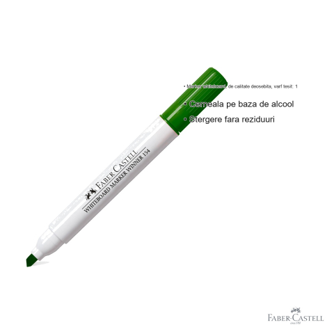 Marker whiteboard Faber-Castell Winner 154, varf tesit, cerneala pe baza de alcool, culoare verde [2]