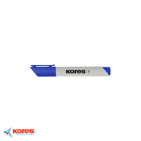 Instrumente de scris - Marker whiteboard Kores Eco, varf 3mm, culoare albastra, scriere fluida pe table albe