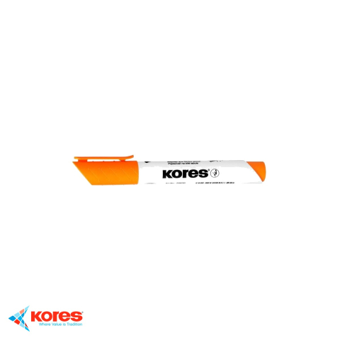 Instrumente de scris - Marker whiteboard Kores, varf rotund 1-3 mm, cerneala portocalie, pentru tabla alba si flip chart