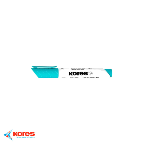 Instrumente de scris - Marker whiteboard Kores, varf rotund 1-3 mm, cerneala turcoaz, stergere uscata fara reziduuri
