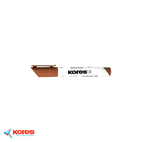 Instrumente de scris - Marker whiteboard Kores, varf rotund 1-3 mm, culoare maro, scriere fluida pentru tabla alba si flip chart