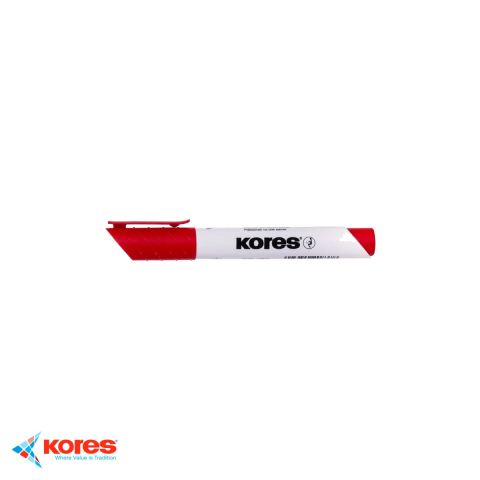 Instrumente de scris - Marker whiteboard Kores, varf tesit, cerneala rosie cu uscare rapida, pentru whiteboard si flipchart
