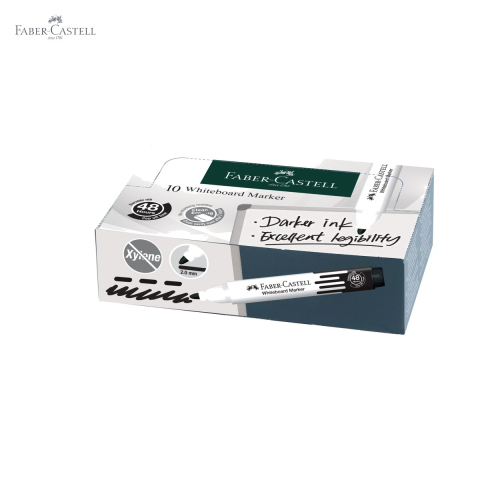 Marker whiteboard negru Faber-Castell W20, varf 2,25 mm, cerneala pe baza de alcool, pentru table albe [4]