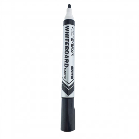 Marker whiteboard negru, varf rotund 2.5 mm, scriere lina, model Everyday 016, lungime 144 mm, stergere uscata, pentru tabla de scris, melaminat, sticla si alte suprafete neporoase [4]