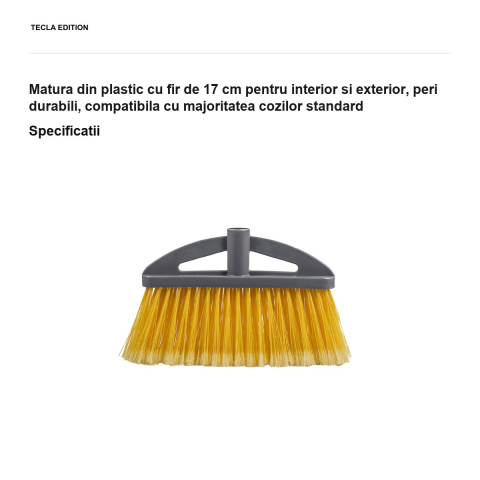 Matura din plastic cu fir de 17 cm pentru interior si exterior, peri durabili, compatibila cu majoritatea cozilor standard [2]