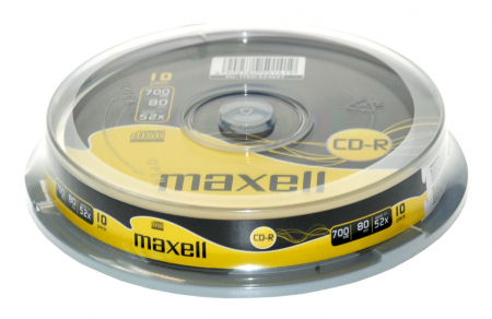 CD-R - Set 10 CD-R Inscriptibil Maxell cu Suport, Capacitate 700 Mb, Viteza 52x