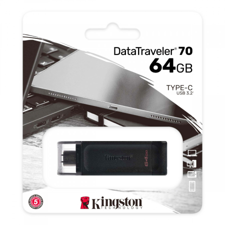 Memorie USB Kingston DataTraveler 70, 64GB, USB-C 3.2 [2]