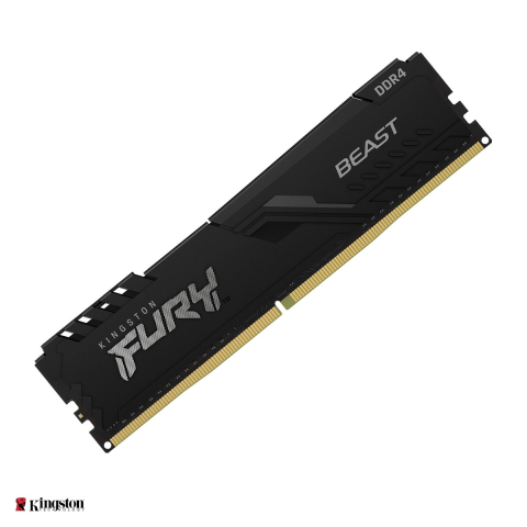 Memorie RAM Kingston FURY Beast, DDR4, 8 GB, 3200 MT/s, CL16, desktop UDIMM, Intel XMP 2.0, radiator low-profile, negru, KF432C16BB/8 [0]